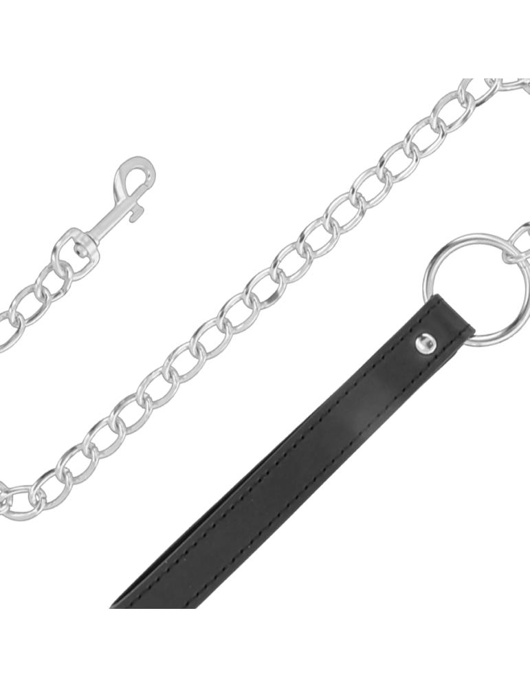 collier de posture confortable obscurité avec chaîne en cuir_3