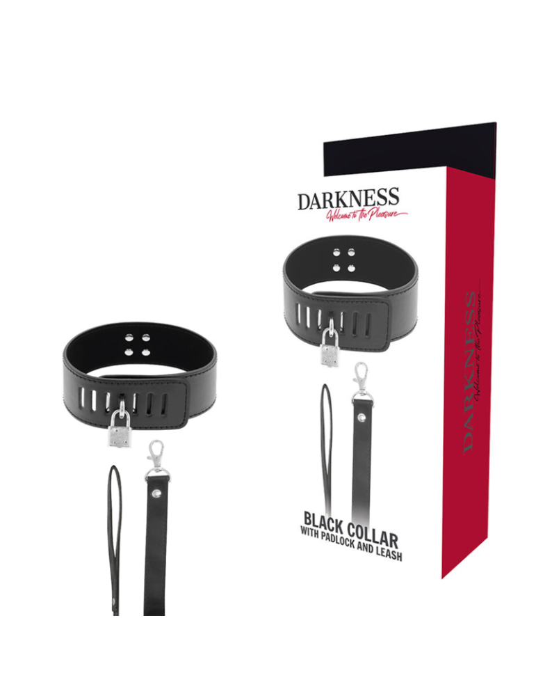 collier bdsm dark ness avec cadenas noir