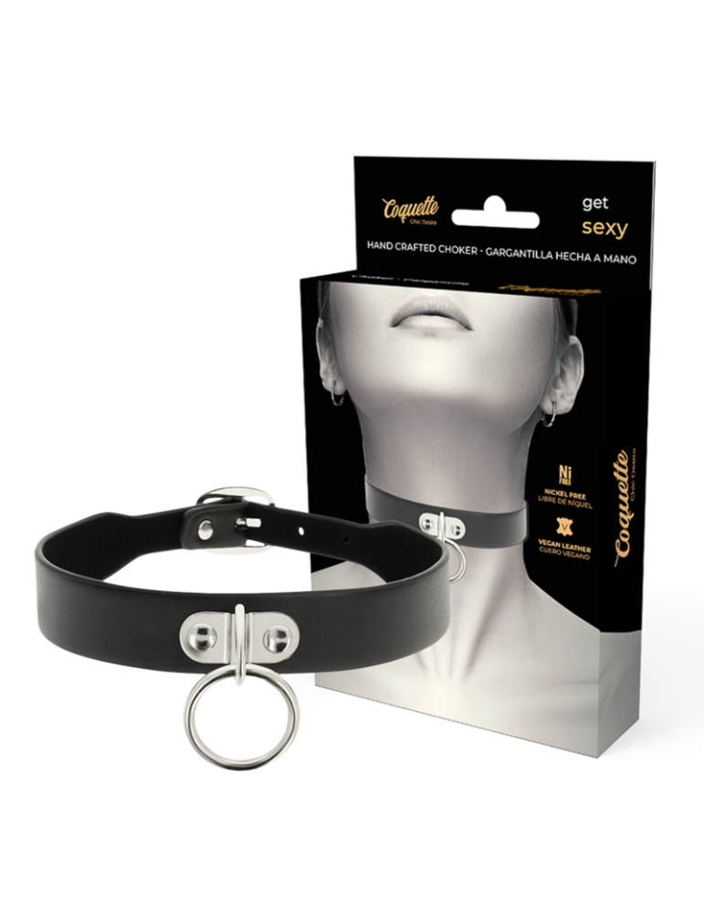 collier coquette accessoire en cuir vegan femme fétiche