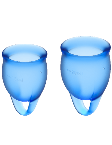 satisfyer feel confident kit coupe menstruelle bleu intense 15 + 20 ml