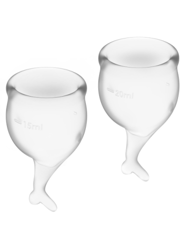 satisfyer feel secure kit coupe menstruelle transparente 15 + 20 ml
