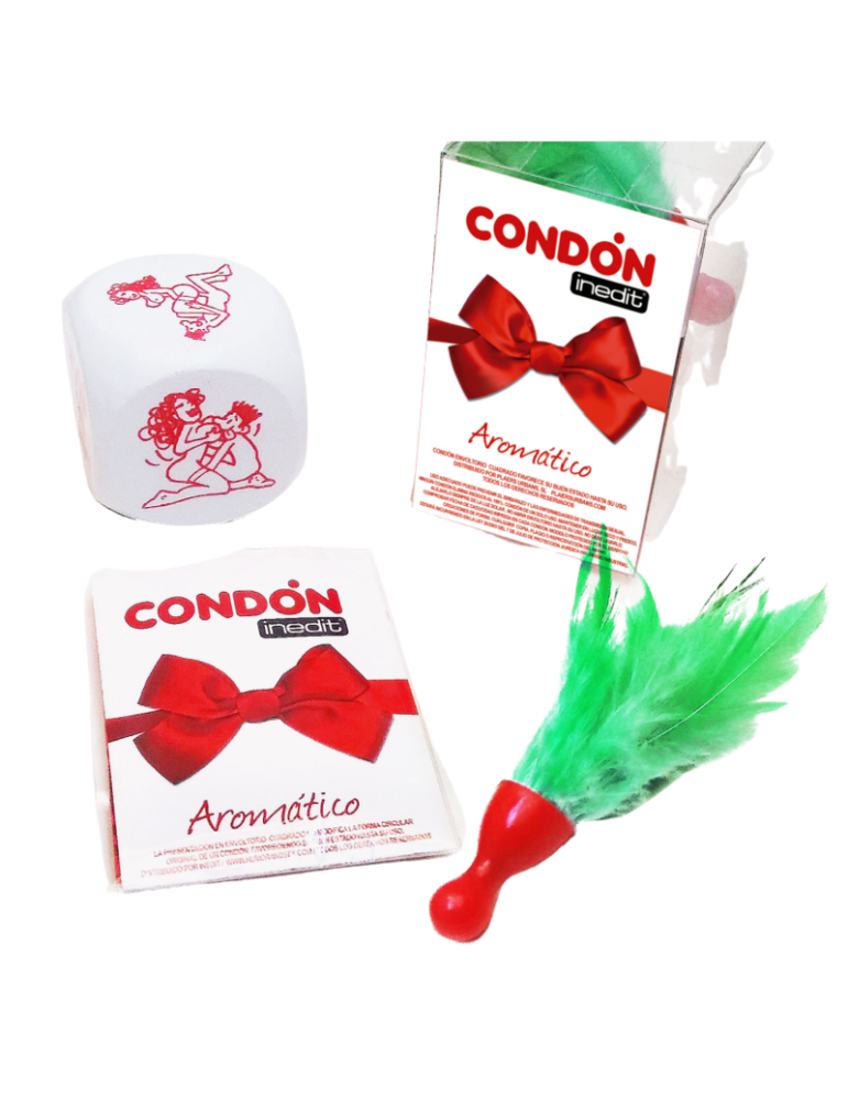 coffret cadeau arc (dés + préservatif + stylo)