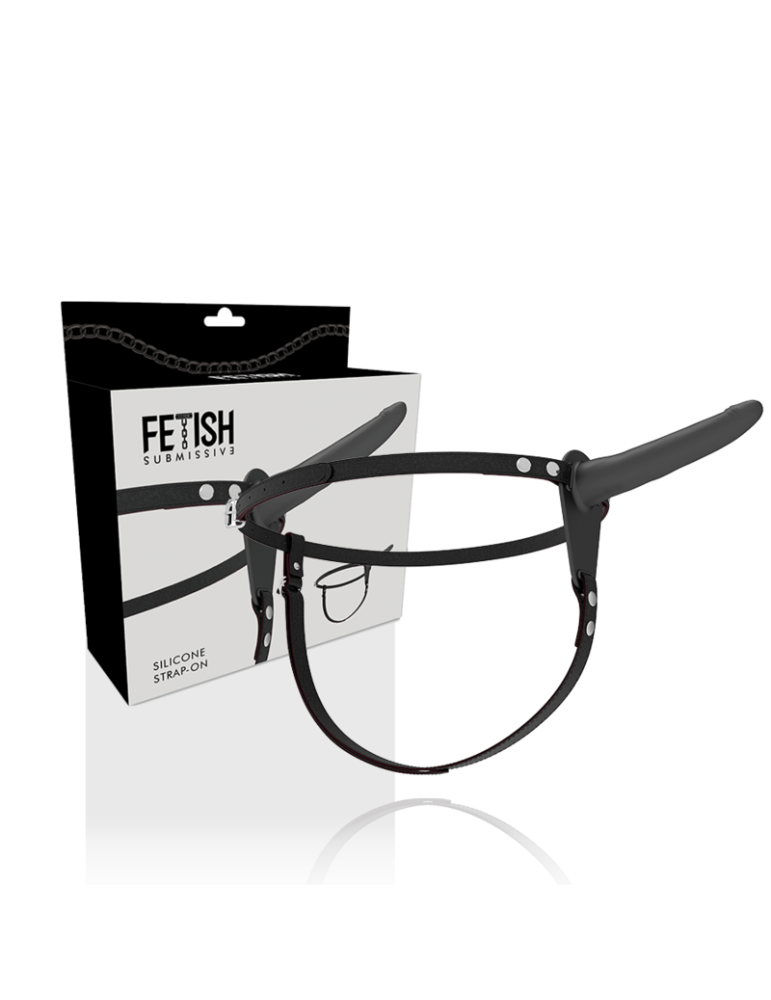 harnais en silicone noir soumis fétiche 15cm