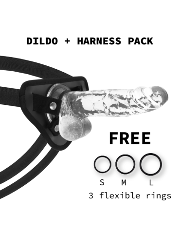 harnais xray + gode réaliste transparent 20cm x 4,5cm