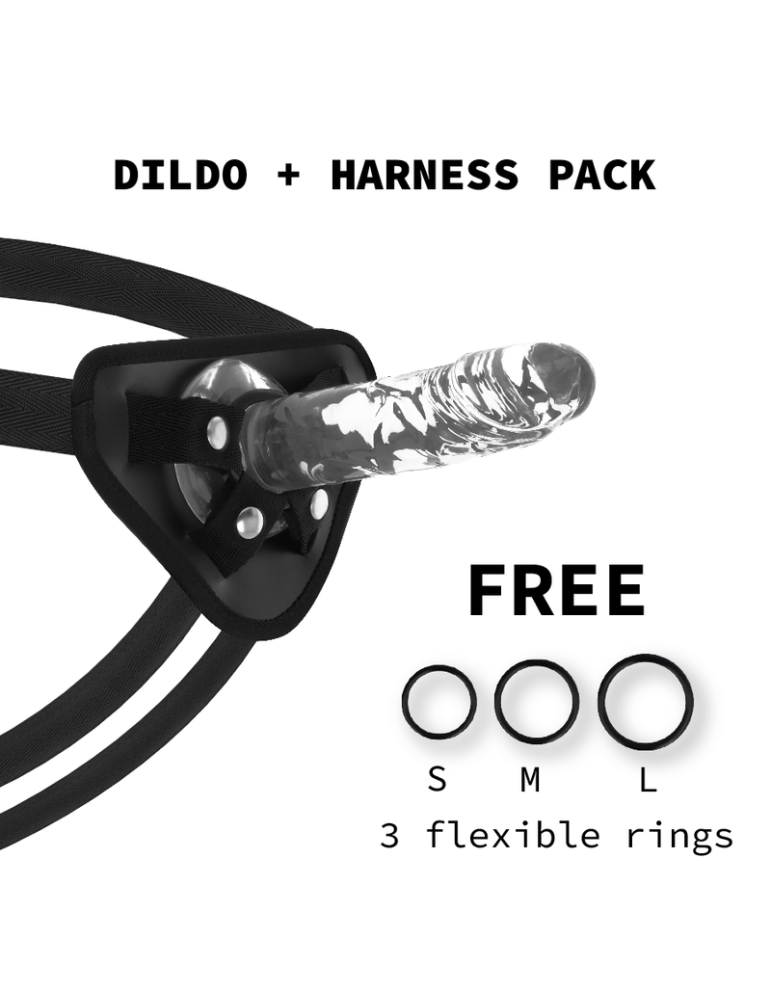 harnais xray + gode transparent 18cm x 4cm