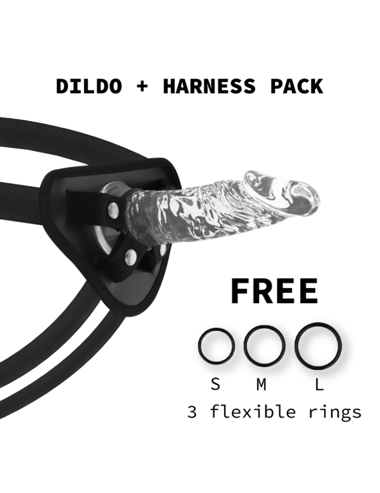 harnais xray + gode transparent 16,5 cm x 4 cm