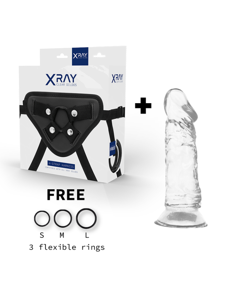 harnais xray + gode transparent 16,5 cm x 4 cm_2