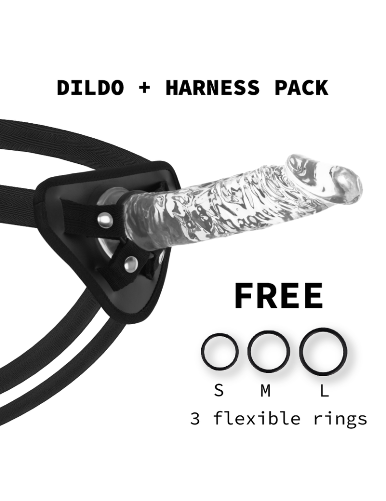 harnais xray + gode transparent 21 cm x 4 cm