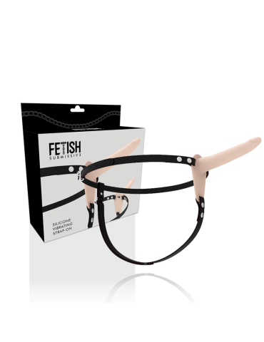 sangle de soumission fétiche sur vibromasseur silicone chair 15cm