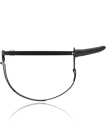 harnais de vibromasseur en silicone noir soumis fétiche 15cm_3