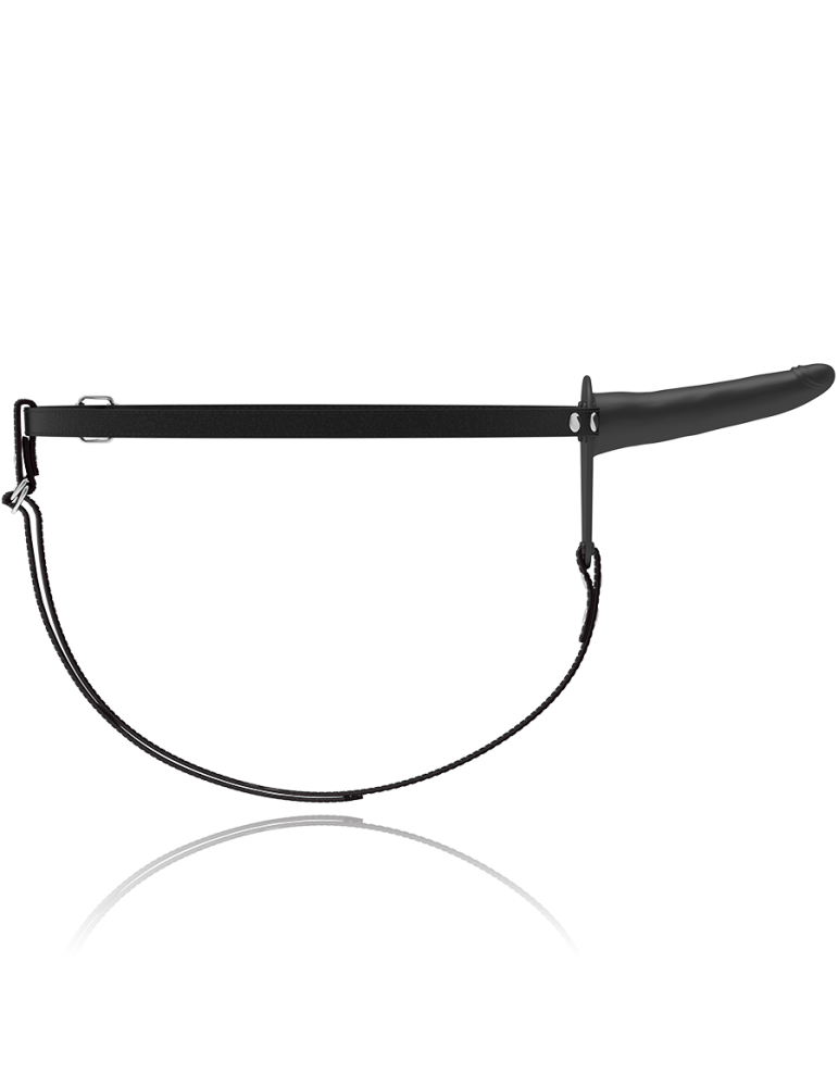 harnais de vibromasseur en silicone noir soumis fétiche 15cm_3