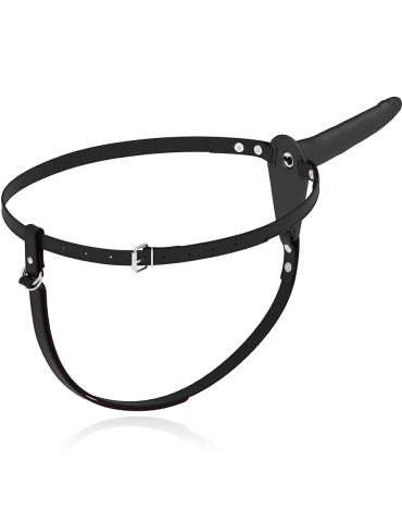 harnais de vibromasseur en silicone noir soumis fétiche 15cm_5