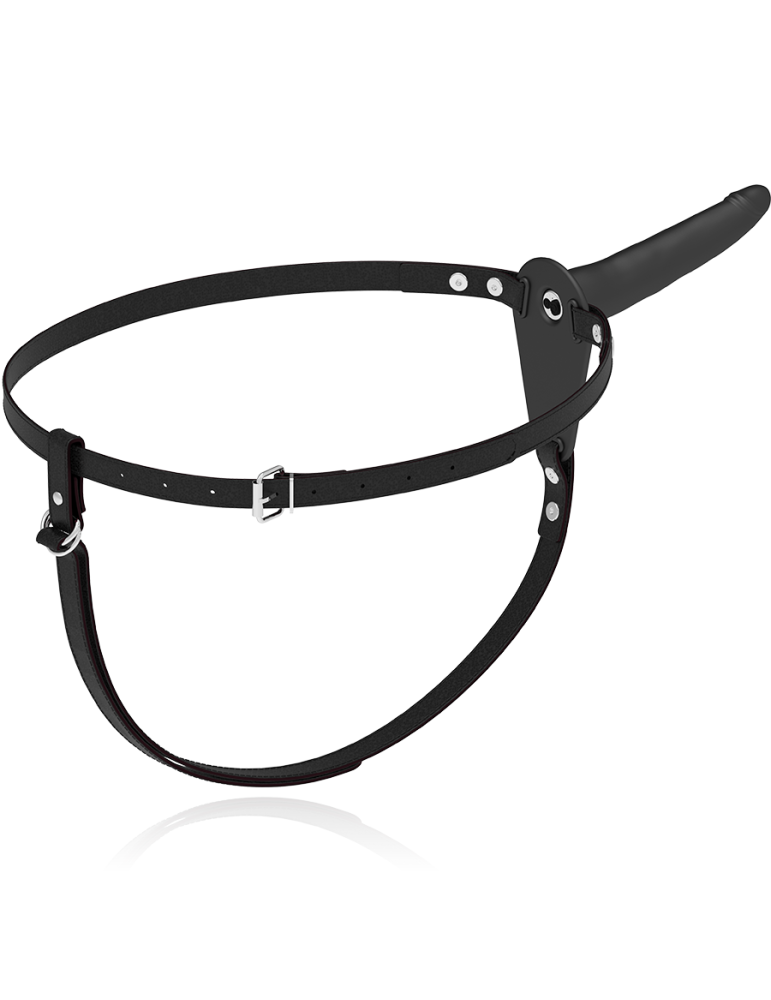 harnais de vibromasseur en silicone noir soumis fétiche 15cm_5