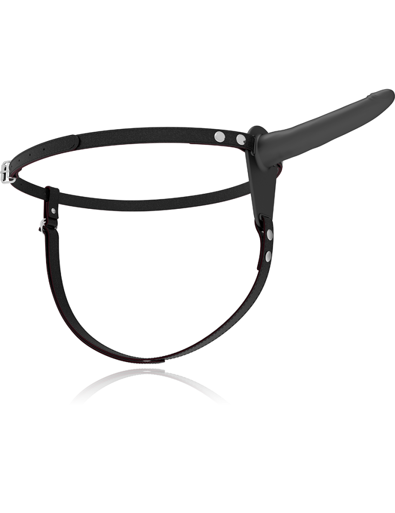 harnais de vibromasseur en silicone noir soumis fétiche 15cm_6