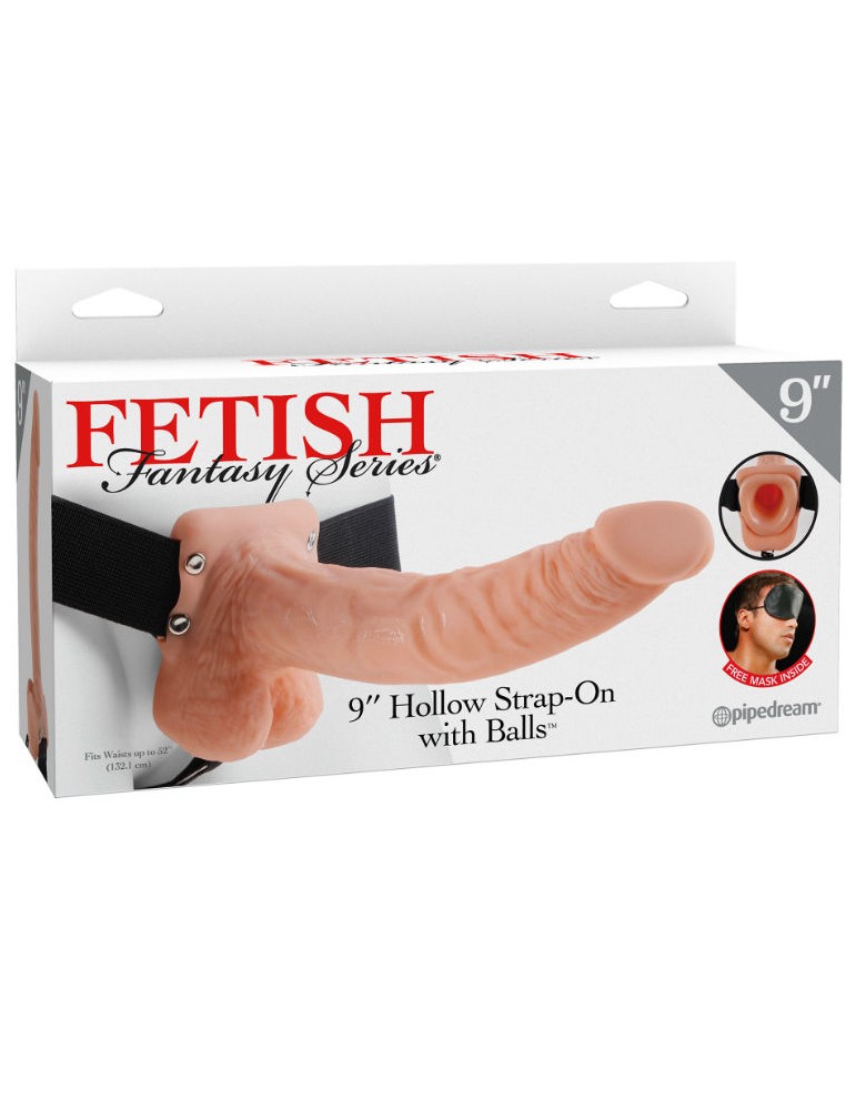 fetish fantasy series 9 "creux strap-on avec boules 22.9cm naturel_3