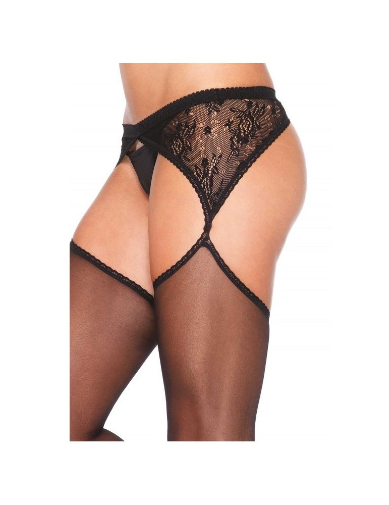 bas de l'avenue de jambe avec porte-jarretelles brodé noir_2