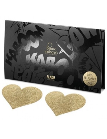 bouclier de mamelon flash coeur doré bijoux_4