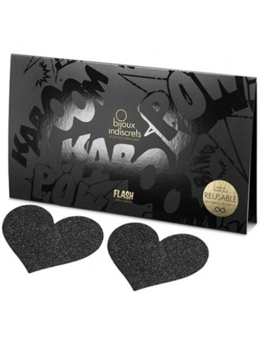 bouclier de mamelon flash coeur noir bijoux_3