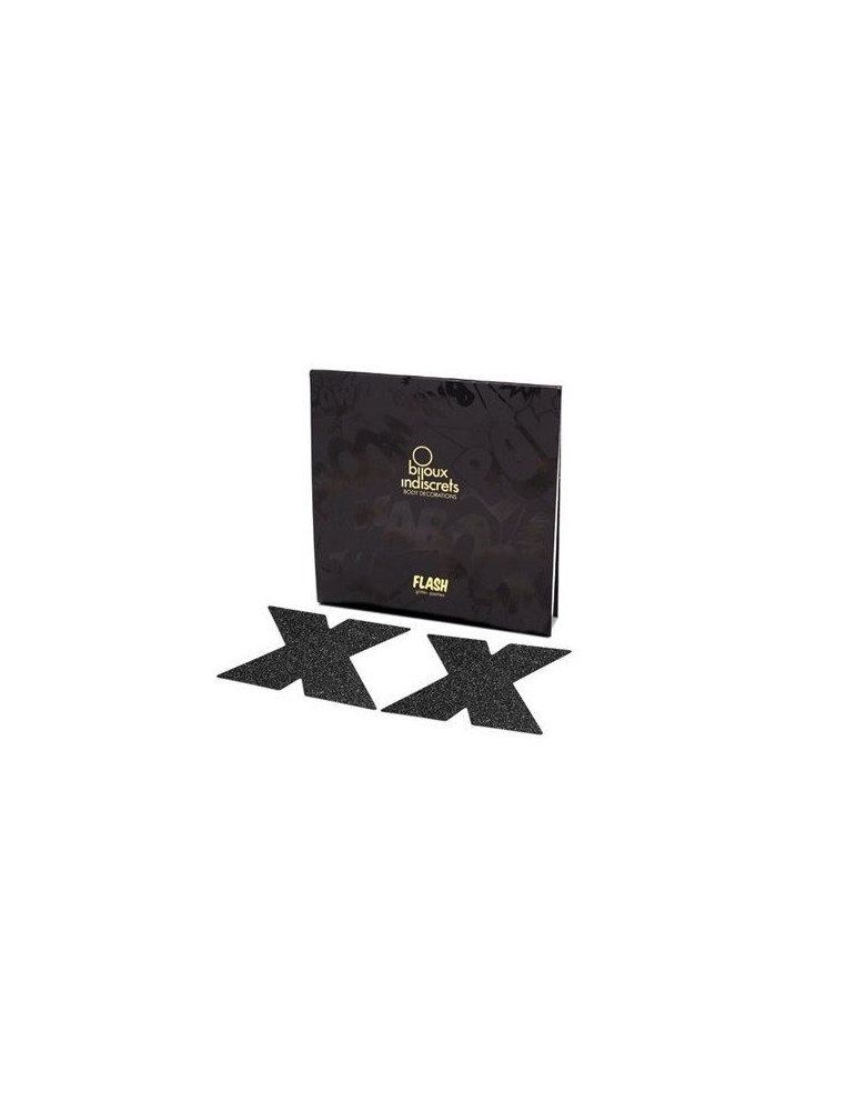 bijoux flash cache-tétons croix noire
