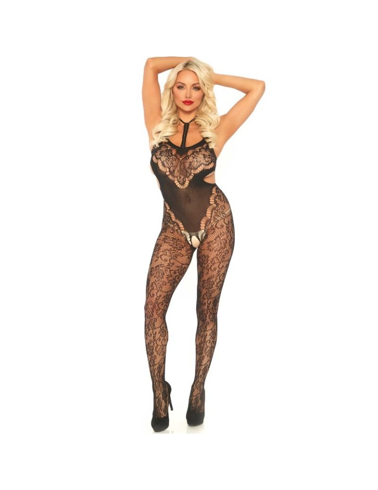 bodystocking en dentelle avenue jambe avec découpe t, .u._3