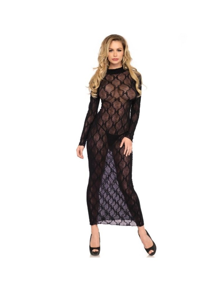leg avenue longue robe noire taille unique