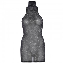 leg avenue robe col montant noir / argent taille unique_3