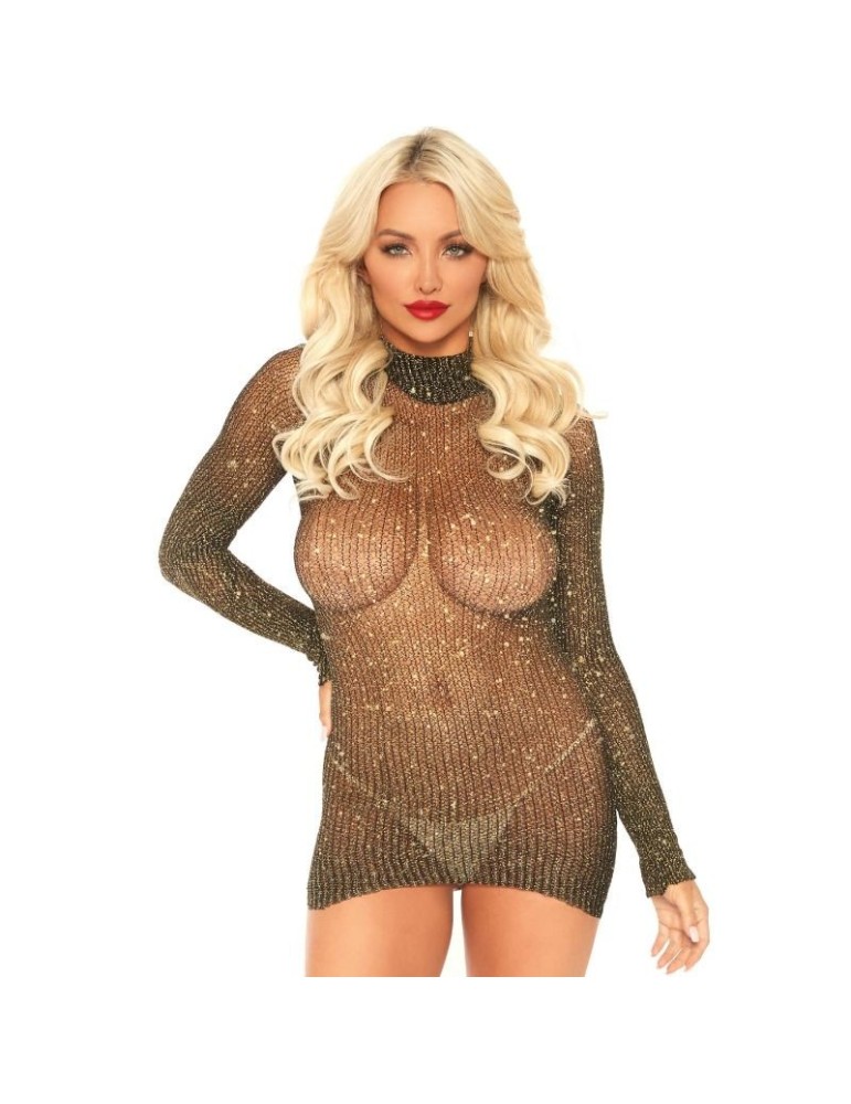 robe courte à col roulé leg avenue