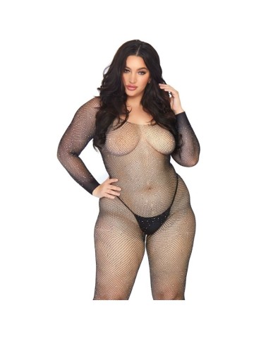 bodystocking avenue de la jambe en filet avec 1x-2x brillant_3