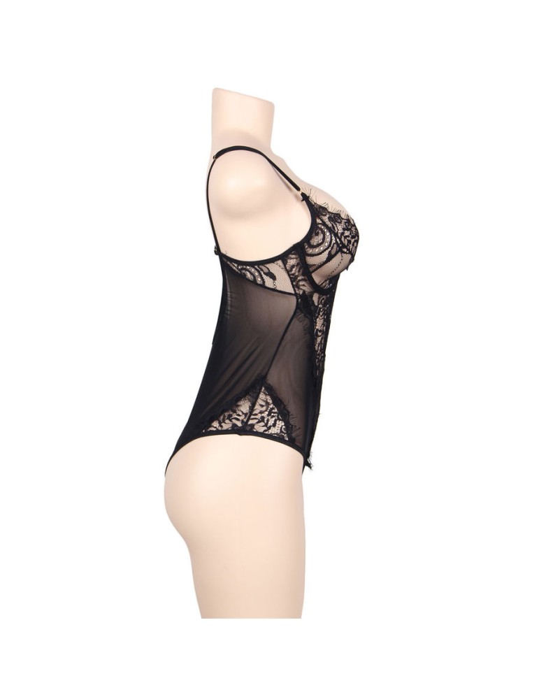 subblime queen plus motif floral en peluche et franges noires_2